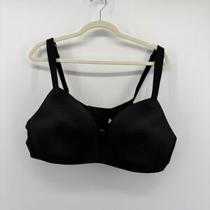 Cacique Womens 46C Black T-Shirt Bra Lightly Lined No‎ Wire Plus Size Comfort